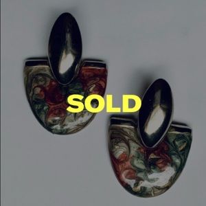 SOLD Vintage 80s abstract earrings
